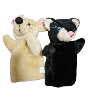 Plush Hand Puppets Cat And Mouse Imaginary Play
